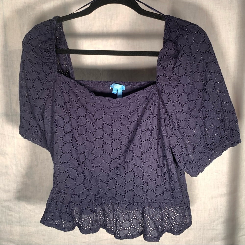 Draper James woman’s XXL blouse| off the shoulder| Peplum sleeves